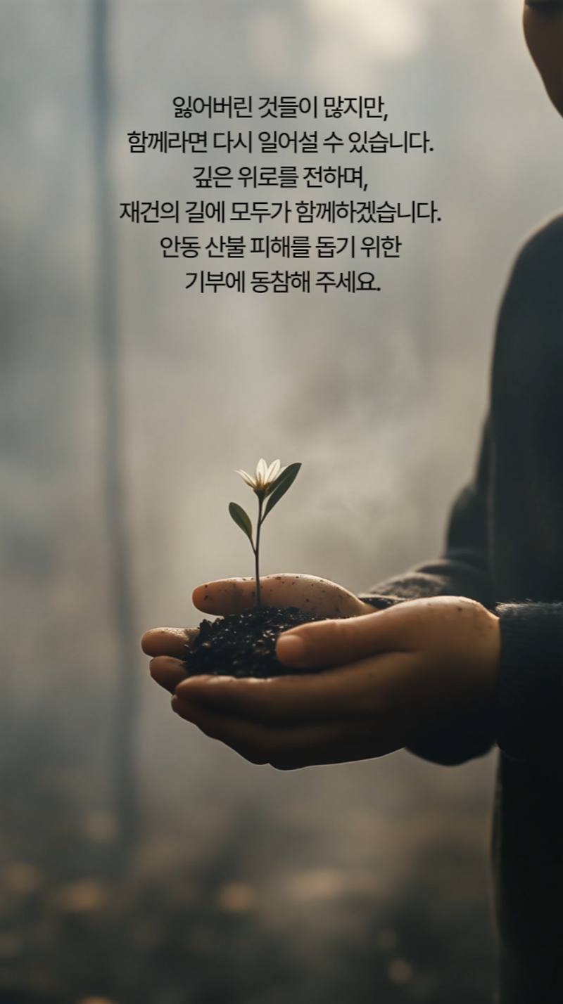 검은 재. 새 희망. 함께 일어섭시다.